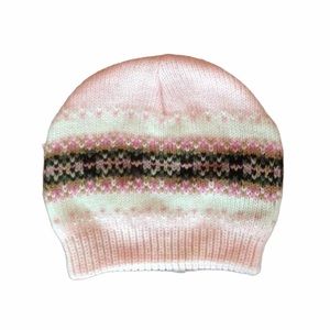 Pink and Brown Knitted Hat Infant